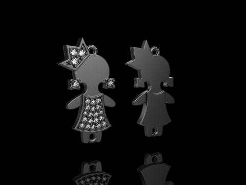 Family pendant girl model 905 3D Print Model