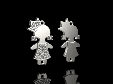 Family pendant girl model 905 3D Print Model