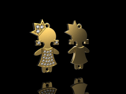 Family pendant girl model 905 3D Print Model