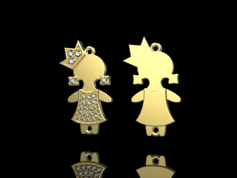 Family pendant girl model 905 3D Print Model