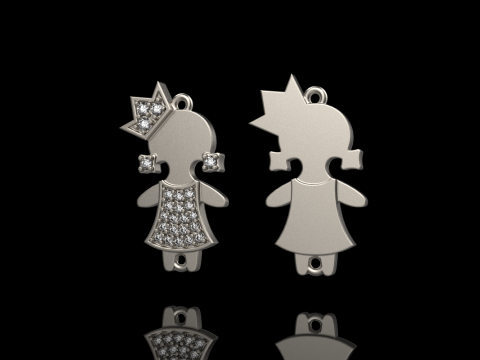 Family pendant girl model 905 3D Print Model