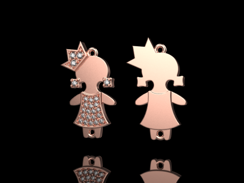 Family pendant girl model 905 3D Print Model
