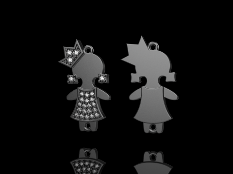 Family pendant girl model 905 3D Print Model