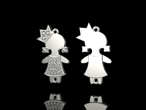 Family pendant girl model 905 3D Print Model