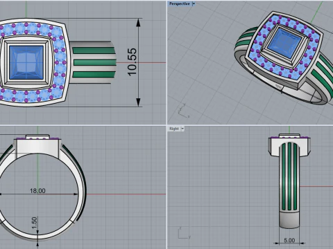 Cushion form ring mdel 904 3D Print Model