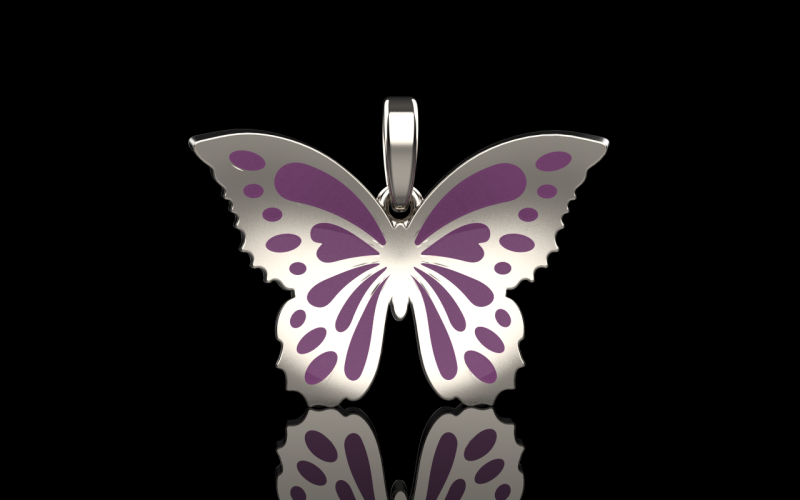 Enamel butterfly pendant model 903 3D printmodel .c4d .max .obj .3ds .fbx .stl .blend