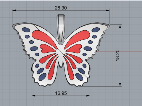 Enamel butterfly pendant model 903 Modelo de Impressão 3D