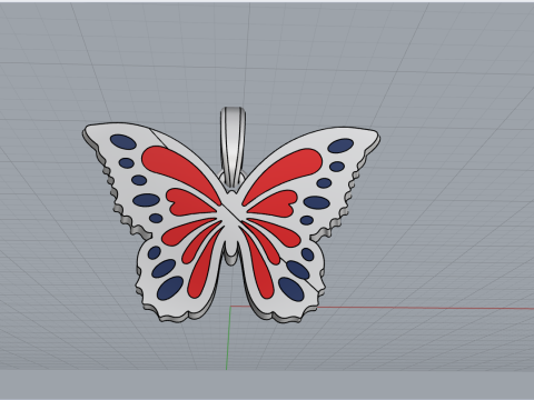 Enamel butterfly pendant model 903 Modelo de Impressão 3D