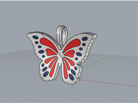 Enamel butterfly pendant model 903 Modelo de Impressão 3D