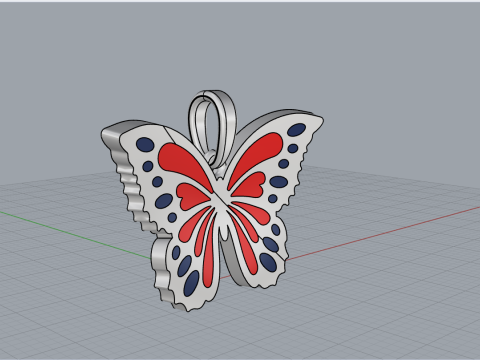 Enamel butterfly pendant model 903 Modelo de Impressão 3D
