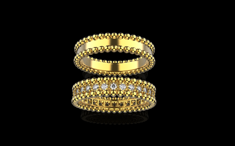 Wedding rings model 902 3Dプリントモデル .c4d .max .obj .3ds .fbx .stl .blend 
