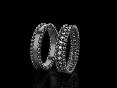 Wedding rings model 902 3D Print Model
