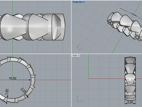 Wedding ring model 898 3Dプリントモデル