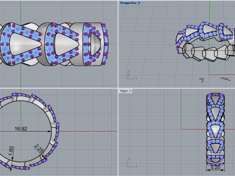 Wedding ring model 897 Model Cetak 3D