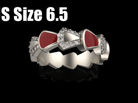 Wedding enamel ring with gems model 895 3D printmodel