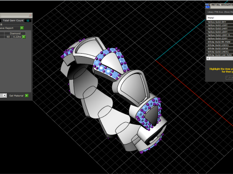 Wedding enamel ring with gems model 895 Modelo de Impressão 3D