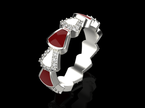 Wedding enamel ring with gems model 895 Modelo de Impressão 3D