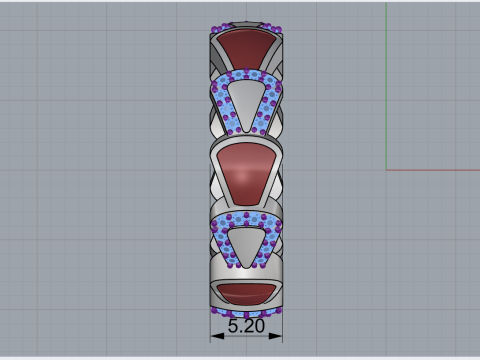 Wedding enamel ring with gems model 895 Modelo de Impressão 3D