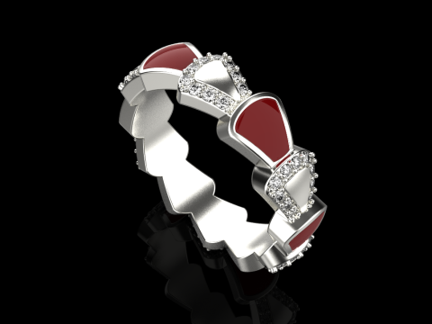 Wedding enamel ring with gems model 895 Modelo de Impressão 3D