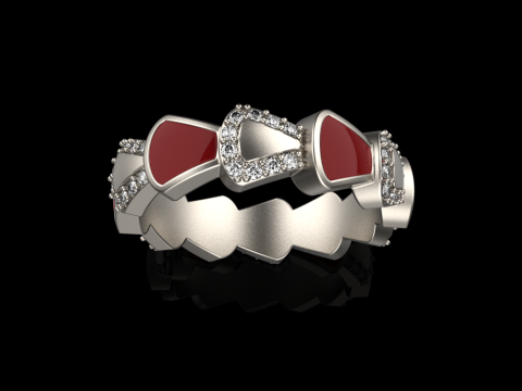 Wedding enamel ring with gems model 895 Modelo de Impressão 3D