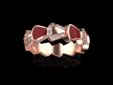 Wedding enamel ring with gems model 895 Modelo de Impressão 3D