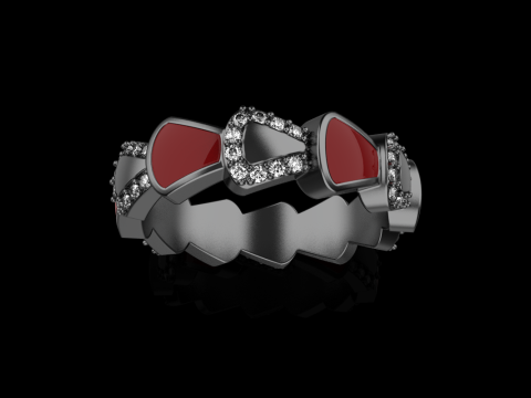 Wedding enamel ring with gems model 895 Modelo de Impressão 3D