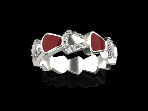 Wedding enamel ring with gems model 895 Modelo de Impressão 3D