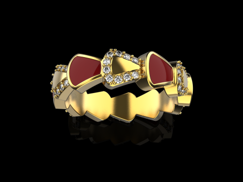Wedding enamel ring with gems model 895 Modelo de Impressão 3D