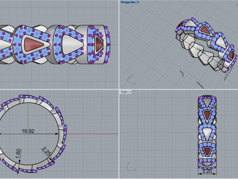 Wedding ring model 894 Modello di stampa 3D