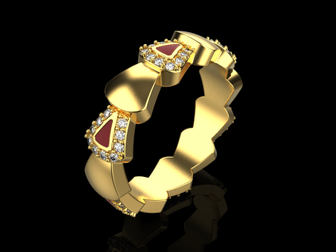 Whale tail ring model 893 3D प्रिंट मॉडल