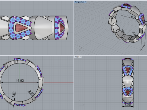Whale tail ring model 893 3D प्रिंट मॉडल