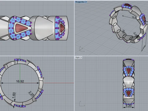 Whale tail ring model 893 3D Print Model