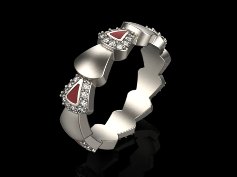 Whale tail ring model 893 3D Print Model