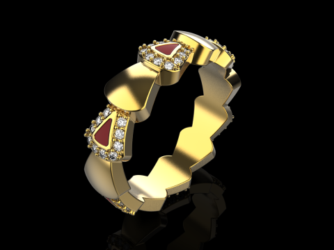 Whale tail ring model 893 3D प्रिंट मॉडल