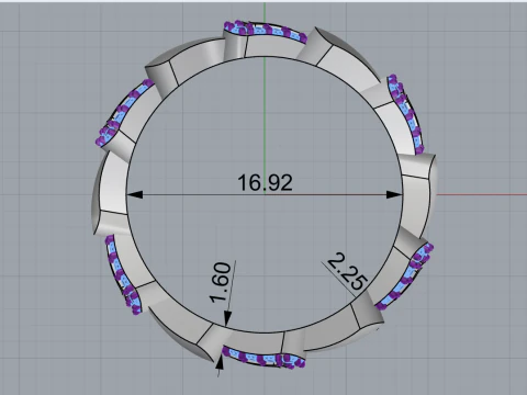 Whale tail ring model 893 3D Print Model