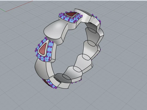 Whale tail ring model 893 3D Print Model