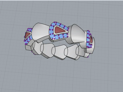 Whale tail ring model 893 3D Print Model