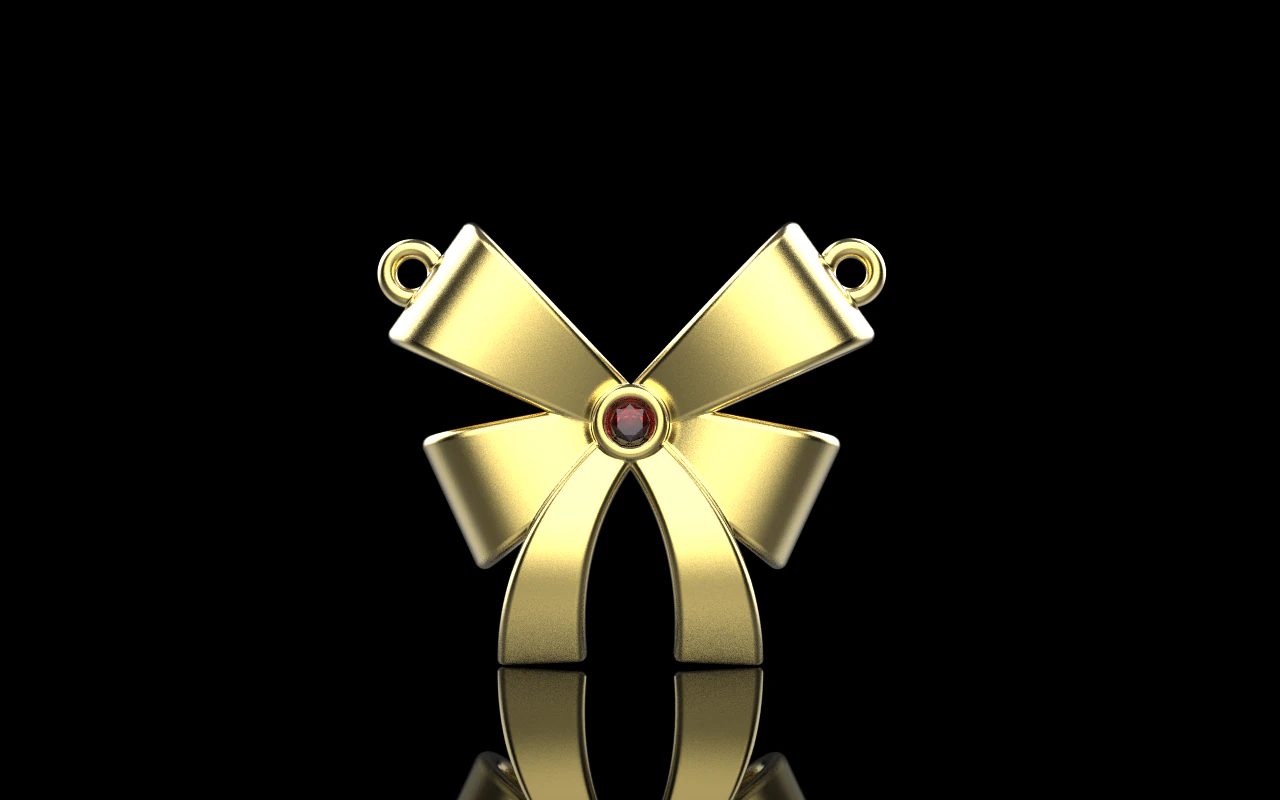 Bow necklace model 891 3D Print Model .c4d .max .obj .3ds .fbx .stl .blend
