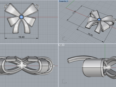 Bow necklace model 891 3D Druckmodell