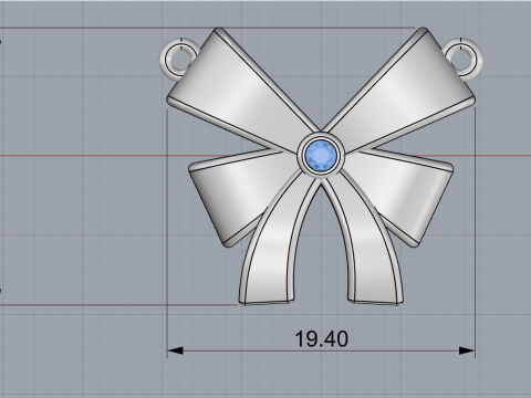 Bow necklace model 891 3D Druckmodell
