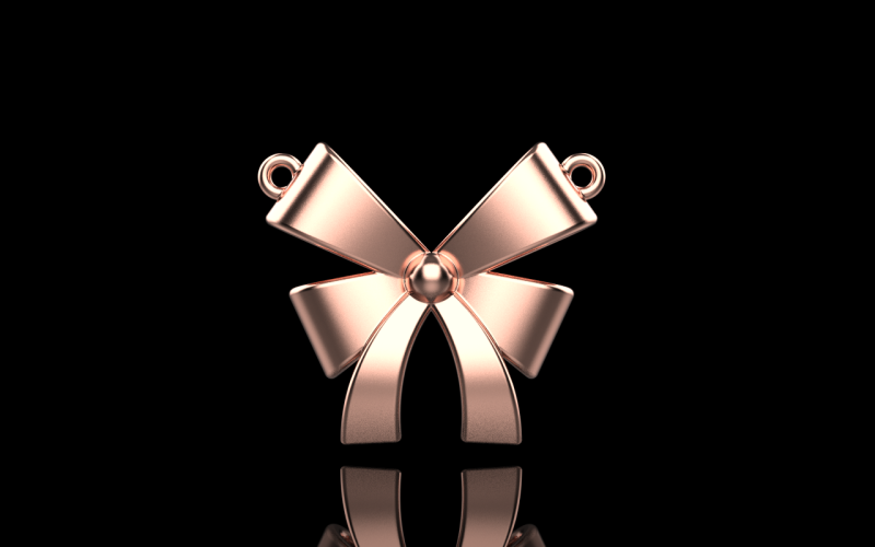 Bow necklace model 890 3D Print Model .c4d .max .obj .3ds .fbx .stl .blend 