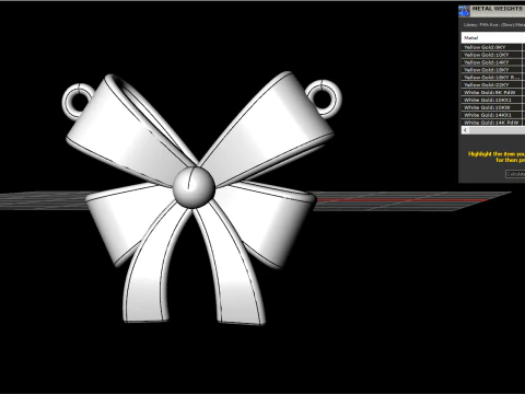 Bow necklace model 890 3D Print Model