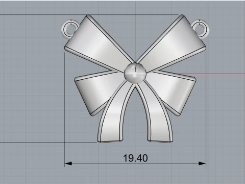 Bow necklace model 890 3D Print Model