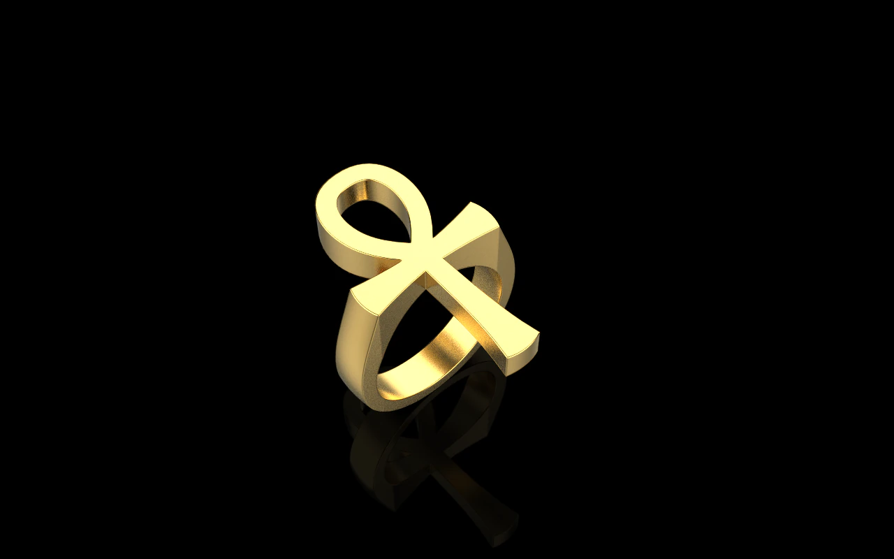 Ankh cross ring model 889 3D Print Model .c4d .max .obj .3ds .fbx .stl .blend