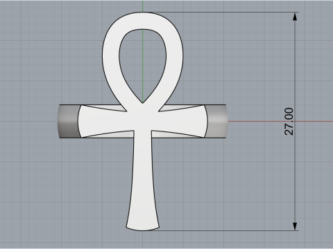 Ankh cross ring model 889 Modelo de Impressão 3D