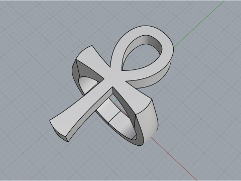 Ankh cross ring model 889 Modelo de Impressão 3D