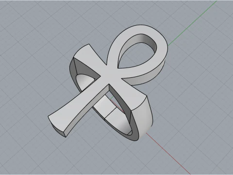 Ankh cross ring model 889 3D Print Model