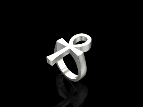 Ankh cross ring model 889 3D Print Model
