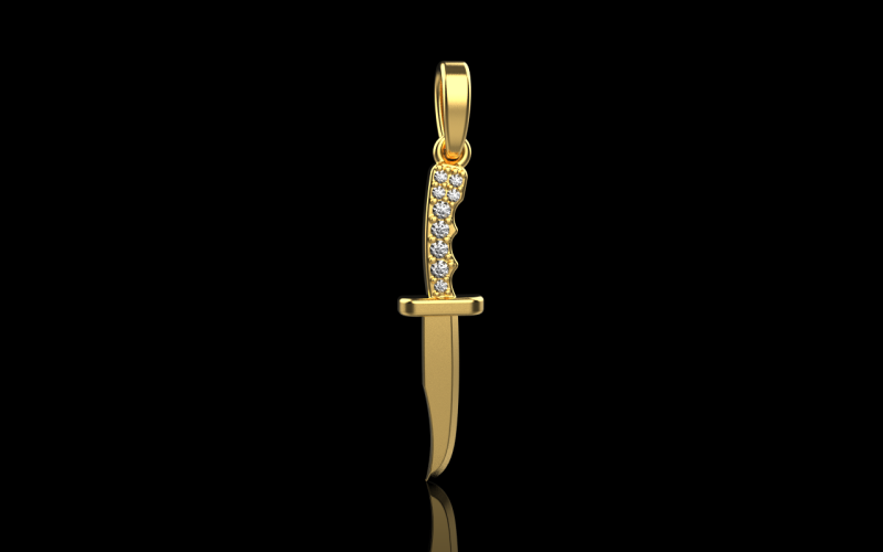 Knife pendant model 888 3D Print Model .c4d .max .obj .3ds .fbx .stl .blend 
