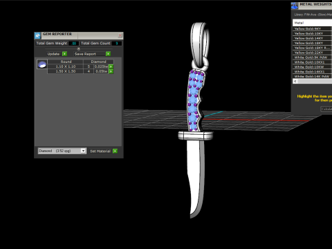 Knife pendant model 888 3D Print Model